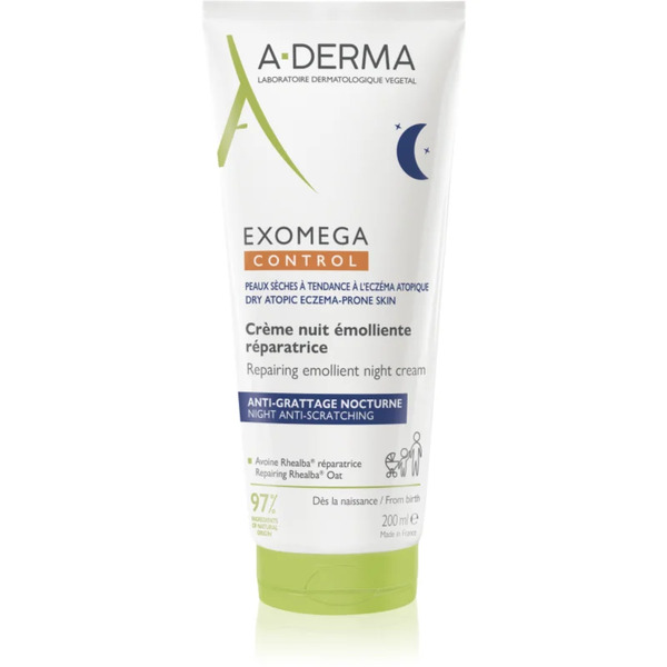  A-derma Exomega Control Repairing Emollient Night Cream Regenerujący Krem Na Noc Przeciw Drapaniu 200 Ml 