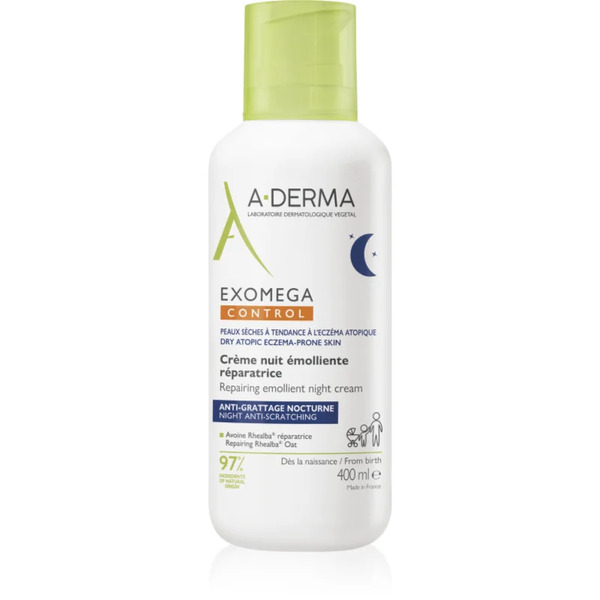  A-derma Exomega Control Repairing Emollient Night Cream Regenerujący Krem Na Noc Przeciw Drapaniu 400 Ml 