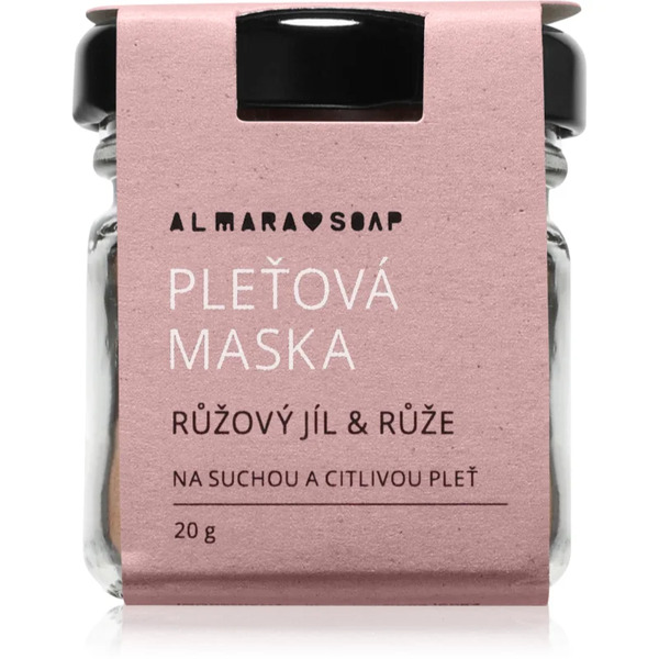  Almara Soap Face Pink Clay & Rose łagodząca Maseczka Do Twarzy Do Skóry Bardzo Suchej I Wrażliwej 20 G 