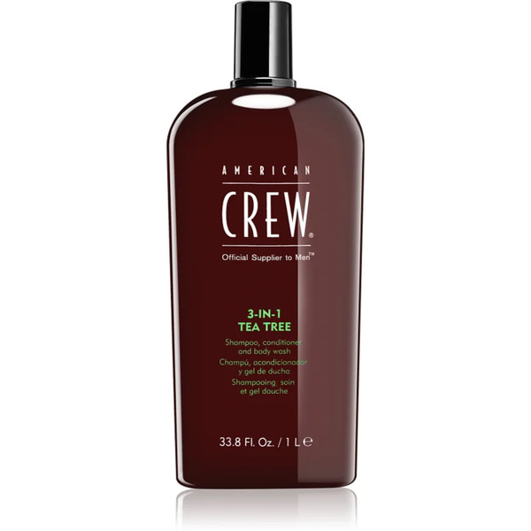  American Crew Hair & Body 3-in-1 Tea Tree Szampon, Odżywka Do Włosów I żel Pod Prysznic 3w1 Dla Mężczyzn 1000 Ml 