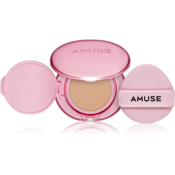 Amuse Dew Power Vegan Cushion Długotrwały Podkład W Gąbce Dla Efektu Rozjaśnienia I Wygładzenia Skóry Odcień 02 Healthy 15 G 
