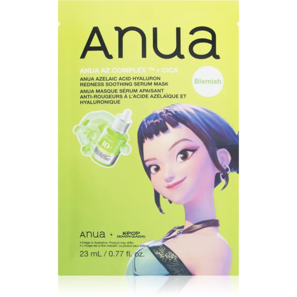  Anua K-pop Demon Hunters Azelaic Acid Hyaluron Redness Soothing Serum Mask Maska łagodząca W Płacie O Działaniu Nawilżającym 23 Ml 