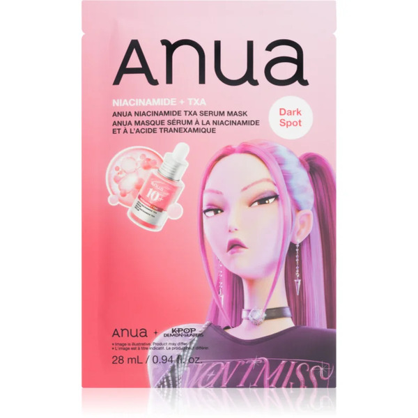  Anua K-pop Demon Hunters Niacinamide Txa Serum Mask Maska Rozświetlająca W Płacie O Działaniu Nawilżającym 28 Ml 