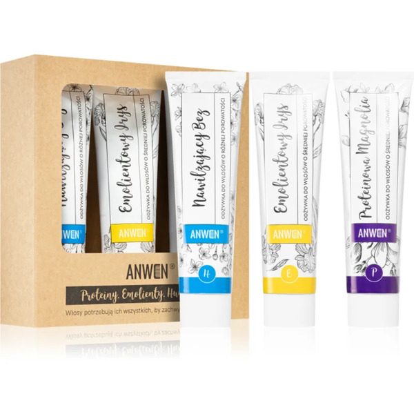 Anwen Proteins . Emollients . Humectants Odżywka Pielęgnująca Wygodne Opakowanie 3 X 100 Ml Medium Porosity 