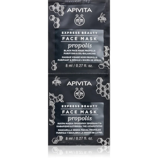  Apivita Express Beauty Purifying Face Mask Propolis Czarna Maska Oczyszczająca Do Skóry Tłustej 2x8 Ml 