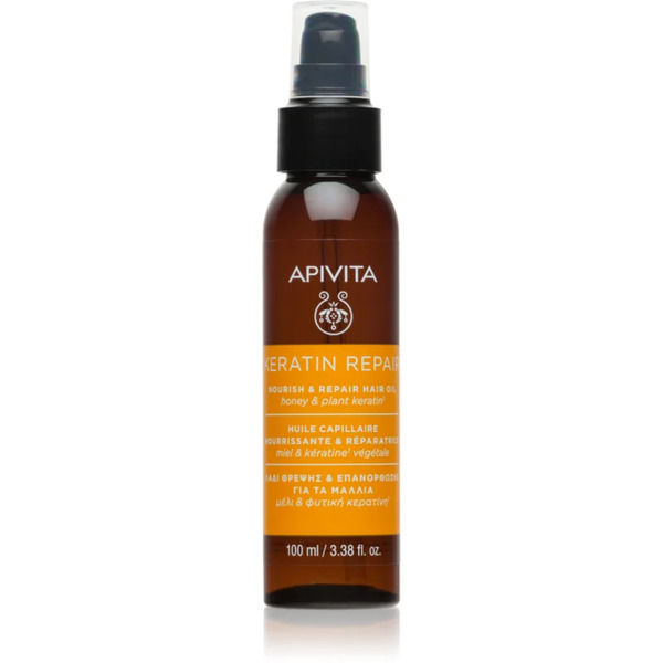  Apivita Keratin Repair Nourish Repair Hair Oil Olejek Do Włosów Do Włosów Suchych I Zniszczonych 100 Ml 