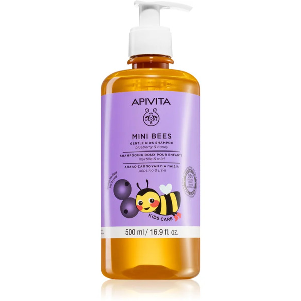  Apivita Mini Bees Gentle Kids Shampoo Blueberry & Honey Szampon Do Włosów Cienkich Dla Dzieci 500 Ml 