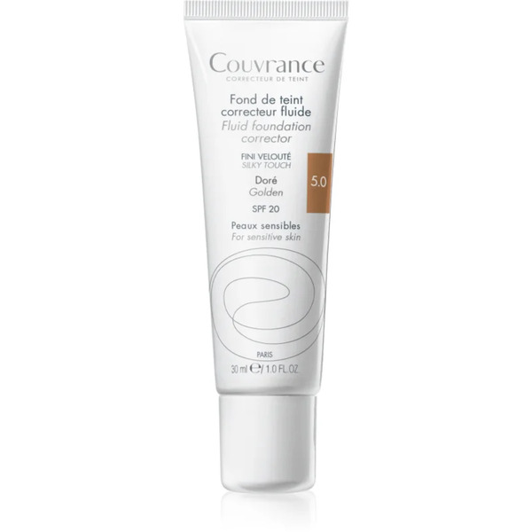  Avène Couvrance Fluid Foundation Corrector Podkład Kryjący W Płynie Spf 20 Odcień 5.0 Golden 30 Ml 