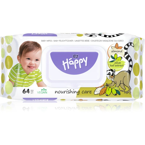  Bella Baby Happy Almond And Olive Leaf Extract Nawilżane Chusteczki Oczyszczające Dla Dzieci 64 Szt. 