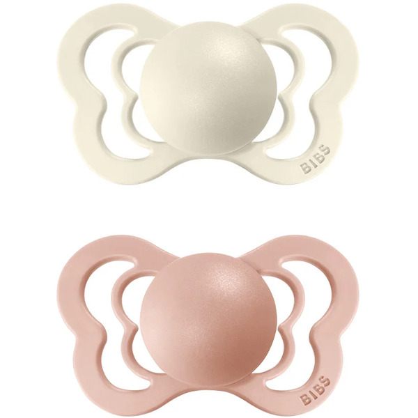  Bibs Couture Natural Rubber Size 1: 0+ Months Smoczek Ivory / Blush 2 Szt. 