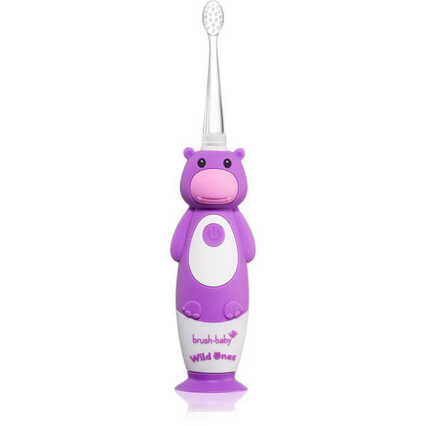  Brush Baby Wildones Wildone Elektryczna Szczoteczka Do Zębów + 2 Zapasowe Końcówki Dla Dzieci Hippo 1 Szt. 