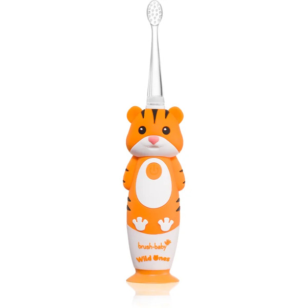  Brush Baby Wildones Wildone Elektryczna Szczoteczka Do Zębów + 2 Zapasowe Końcówki Dla Dzieci Tiger 1 Szt. 