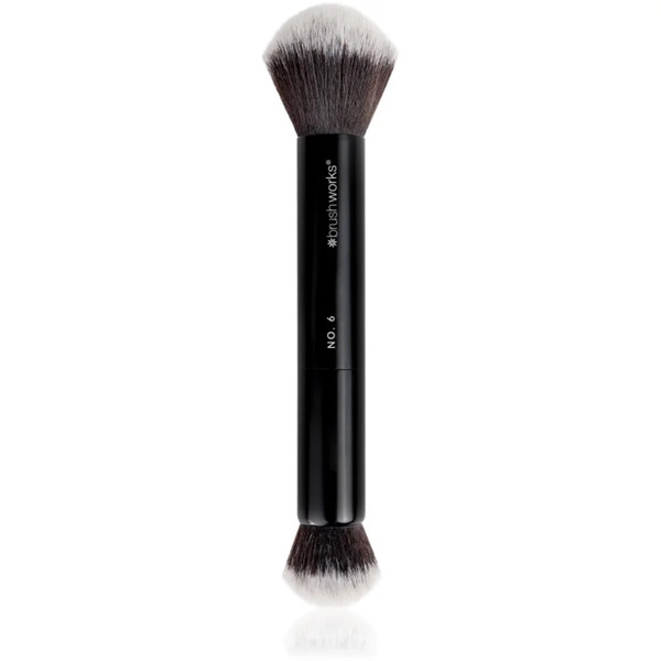  Brushworks Double Ended Mały Pędzel Do Nakładania Kosmetyków Płynnych, Kremowych I Pudrowych Typ No. 6 1 Szt. 