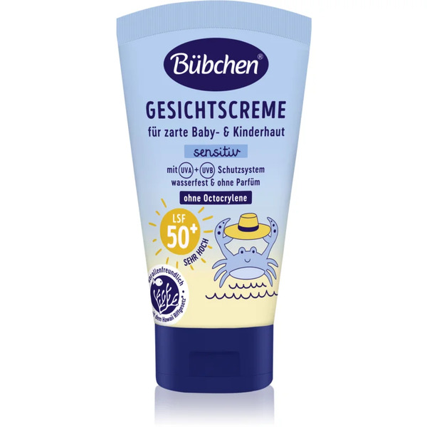  Bübchen Sensitive Sun Protection Face Cream Spf 50+ Krem Ochronny Do Twarzy Dla Dzieci Spf 50+ 6 M+ 50 Ml 