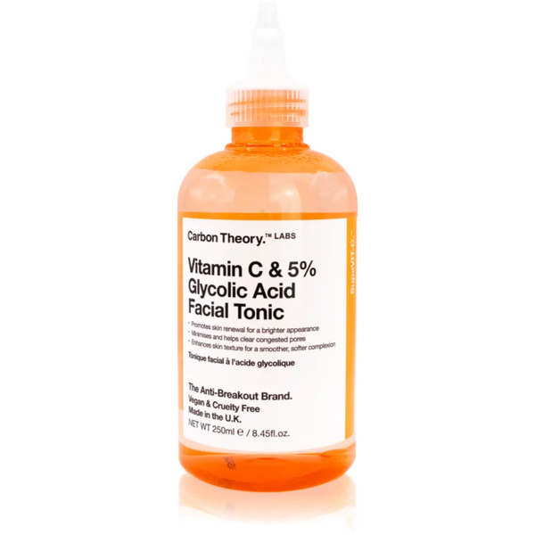  Carbon Theory Supavit-c 5% Glycolic & Vitamin C Tonik Rozjaśniający Przeciw Trądzikowi, Zaczerwienieniom I bliznom Po Trądzikowi 250 Ml 