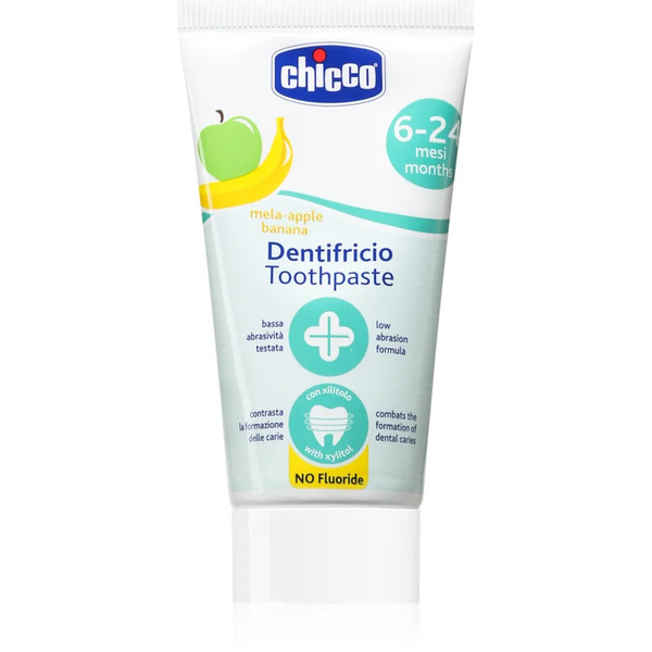  Chicco Fluoride-free Toothpaste 6-24m Pasta Do Zębów Bez Fluoru Dla Dzieci Apple-banana 50 Ml 