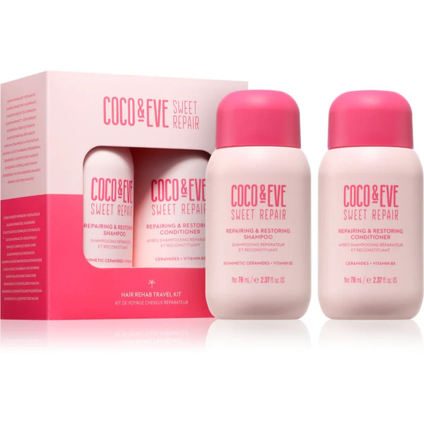  Coco & Eve Sweet Repair Hair Rehab Travel Kit Zestaw Podróżny Do Włosów Zniszczonych I Farbowanych 2x70 Ml 