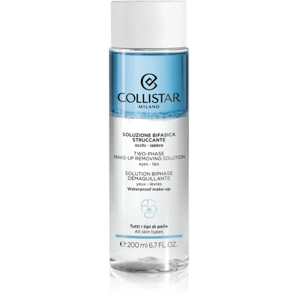  Collistar Cleansing Two-phase Make-up Removing Solution Eyes-lips Dwufazowy Płyn Do Wodoodpornego Demakijażu Oczu I Ust 200 Ml 