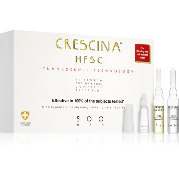  Crescina Transdermic 500 Re-growth And Anti-hair Loss Pielęgnacja Wspierająca Porost Włosów I Zapobiegająca Ich Wypadaniu Dla Mężczyzn 20x3,5 Ml 