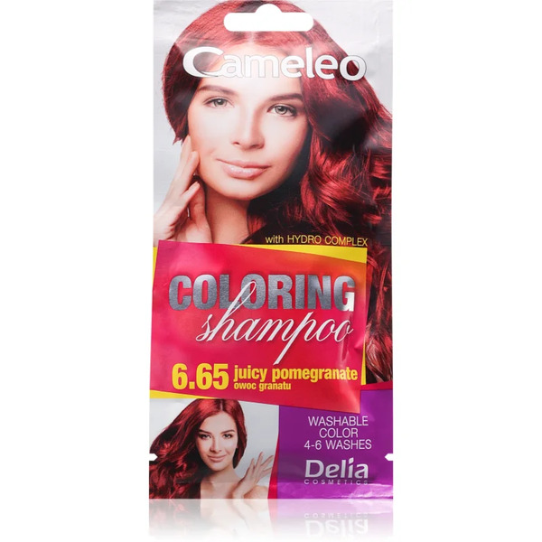  Delia Cosmetics Cameleo Coloring Shampoo Szampon Tonujący Do Włosów Odcień 6.65 Juicy Pomegranate 40 Ml 