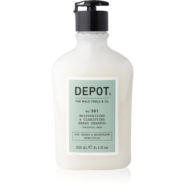  Depot 500 Beard & Moustache Specifics No. 501 Moisturizing & Clarifying Beard Shampoo Szampon Nawilżający Do Zarostu 250 Ml 