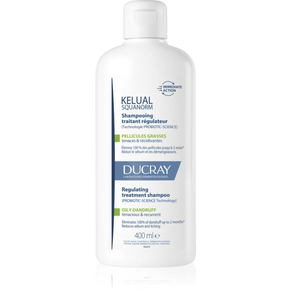  Ducray Kelual Squanorm Regulating Treatment Shampoo Oily Dandruff Szampon Przeciw Tłustemu łupieżowi 400 Ml 