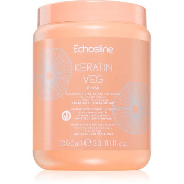  Echosline Keratin Veg Mask Maska Intensywnie Odżywiająca Do Włosów Suchych I Porowatych Z Aminokwasami 1000 Ml 