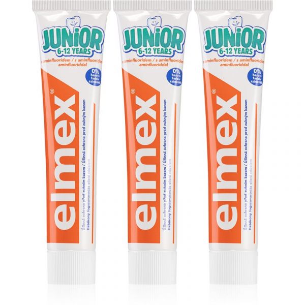  Elmex Junior 6-12 Years Pasta Do Zębów Dla Dzieci 3x75 Ml 