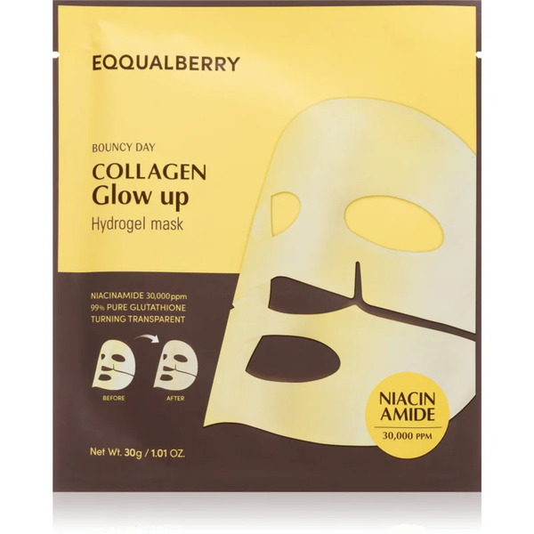  Eqqualberry Collagen Glow Up Hydrogel Mask Maseczka W Płachcie O Działaniu Rozjaśniającym I Nawilżającym Z żelową Konsystencją 30 G 