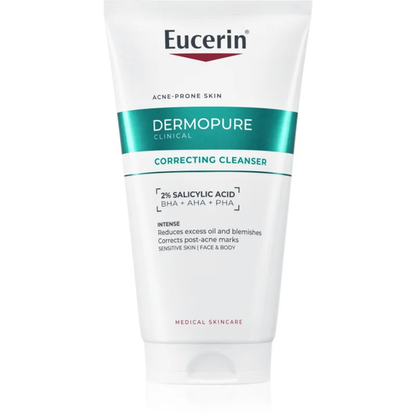  Eucerin Dermopure Clinical Correcting Cleanser Złuszczający żel Oczyszczający Do Twarzy I Ciała 150 Ml 