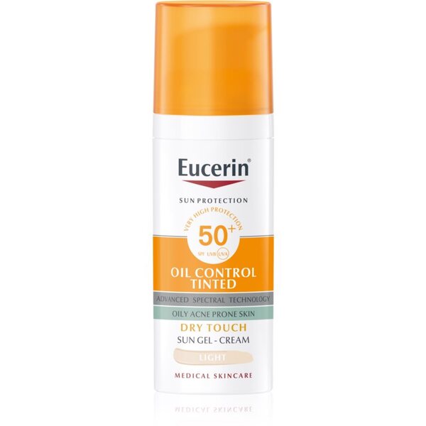  Eucerin Sun Oil Control Tinted Kremowy żel Do Opalania Spf 50+ Odcień Light 50 Ml 