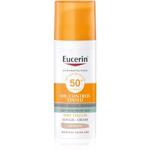  Eucerin Sun Oil Control Tinted Kremowy żel Do Opalania Spf 50+ Odcień Medium 50 Ml 