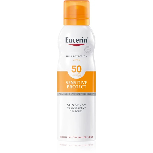  Eucerin Sun Sensitive Protect Transparentny Spray Do Opalania Do Skóry Wrażliwej Spf 50+ 200 Ml 