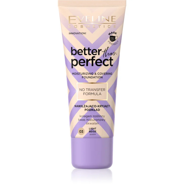  Eveline Cosmetics Better Than Perfect Podkład Kryjący O Działaniu Nawilżającym Odcień 03 Light Beige Warm 30 Ml 