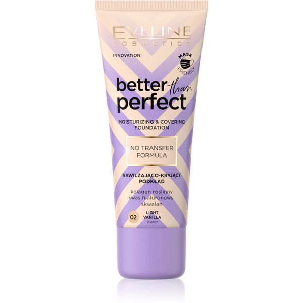  Eveline Cosmetics Better Than Perfect Podkład Kryjący O Działaniu Nawilżającym Odcień 02 Light Vanilla Warm 30 Ml 