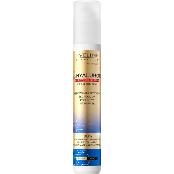 Eveline Cosmetics Bio Hyaluron 3x Retinol System Chłodzący Roll-on Pod Oczy Przeciw Zmarszczkom I Cienom Pod Oczami 15 Ml 