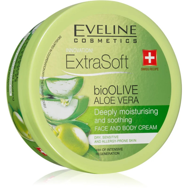  Eveline Cosmetics Extra Soft Kojący Krem Nawilżający Do Skóry Wrażliwej Bio Olive & Aloe Vera 175 Ml 