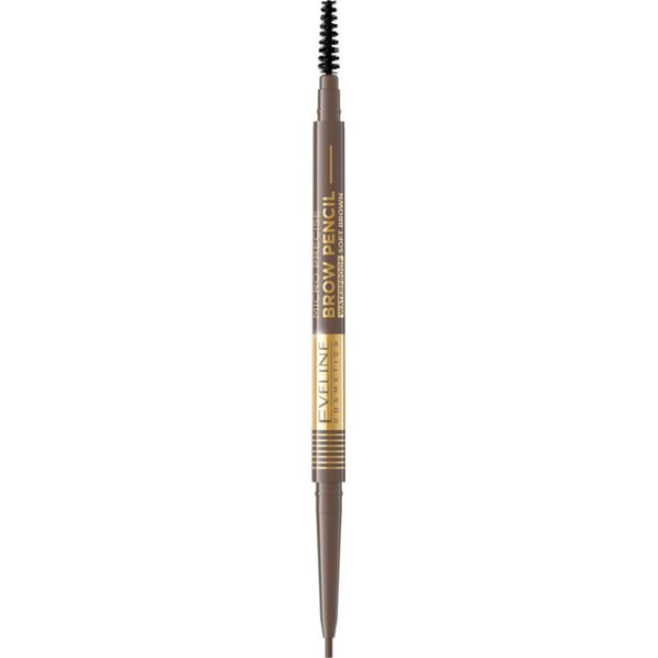  Eveline Cosmetics Micro Precise Wodoodporna Kredka Do Brwi Ze Szczoteczką 2 W 1 Odcień 02 Soft Brown 4 G 