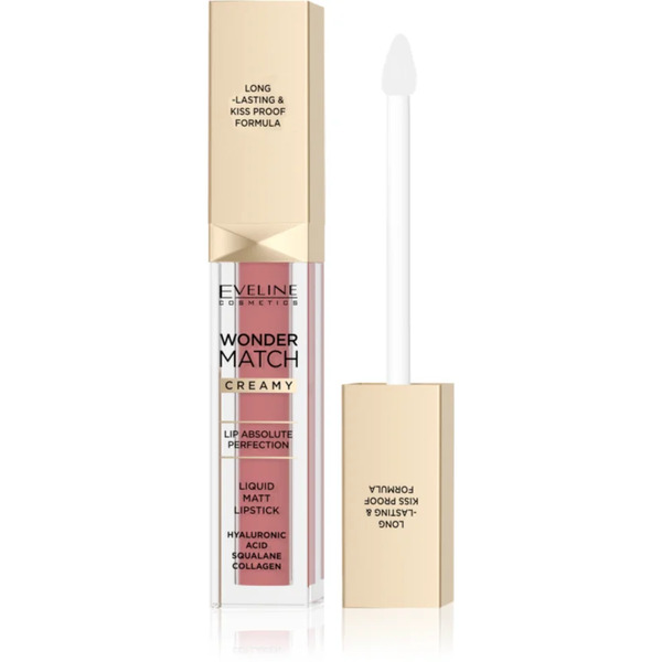  Eveline Cosmetics Wonder Match Długotrwały Matowa Pomadka W Płynie Z Kwasem Hialuronowym Odcień 05 Sweet Nude 6,8 Ml 