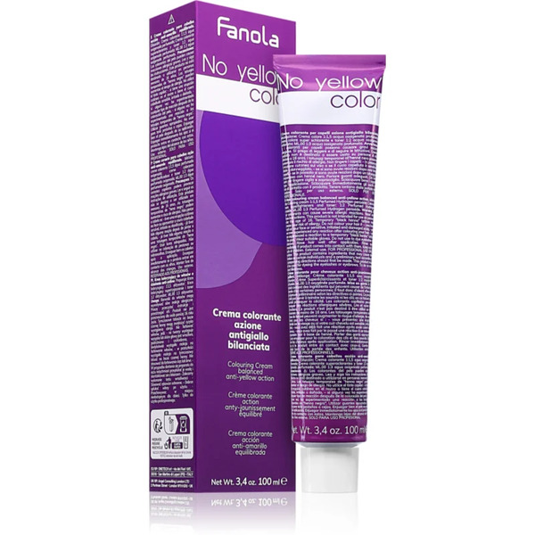  Fanola No Yellow Color Farba Do Włosów Neutralizująca żółtawe Odcienie Odcień Light Ice Blonde 8.0 100 Ml 