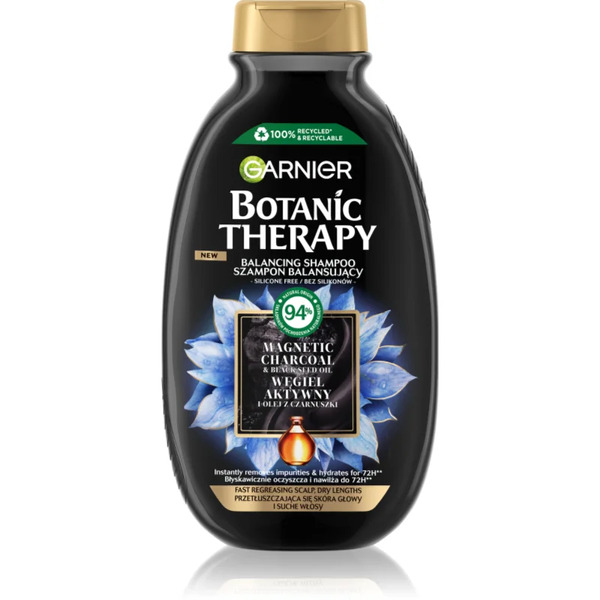  Garnier Botanic Therapy Magnetic Charcoal Szampon Do Przetłuszczającej Się Skóry Głowy I Suchych Końcówek 400 Ml 
