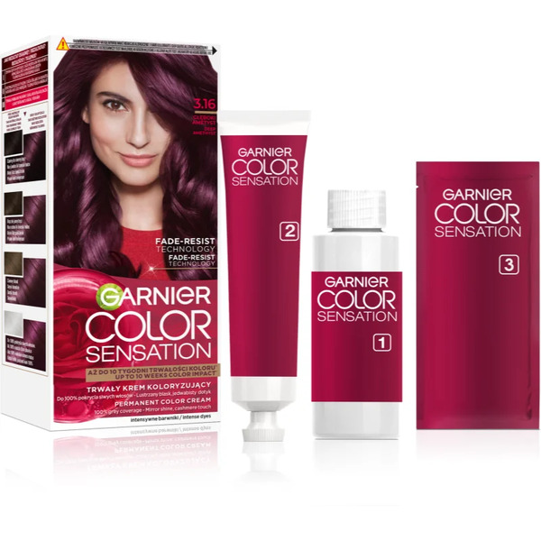  Garnier Color Sensation Farba Do Włosów Odcień 3.16 Głęboki Ametyst 1 Szt. 