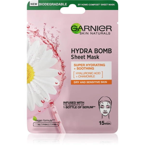  Garnier Textil Masks Hydra Bomb Maska łagodząca W Płacie 28 G 