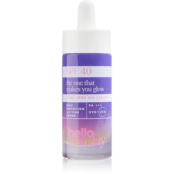  Hello Sunday The One That Makes You Glow Pielęgnacja Ujednolicająca Do Skóry Z Przebarwieniami Przeciw Przebarwieniom Spf 40 30 Ml 