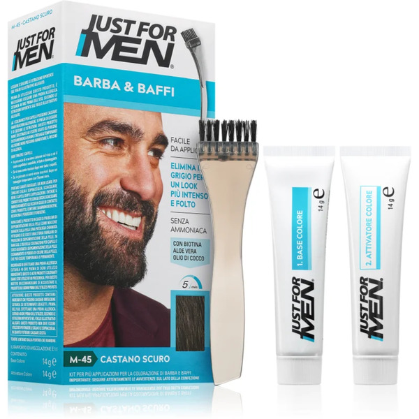  Just For Men Men Moustache & Beard Farba Do Brody Do Zakrywania Siwych Włosów Odcień M-45 Dark Brown 1 Szt. 
