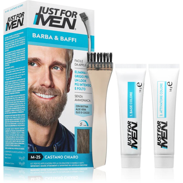  Just For Men Men Moustache & Beard Farba Do Brody Do Zakrywania Siwych Włosów Odcień M-25 Light Grey 1 Szt. 