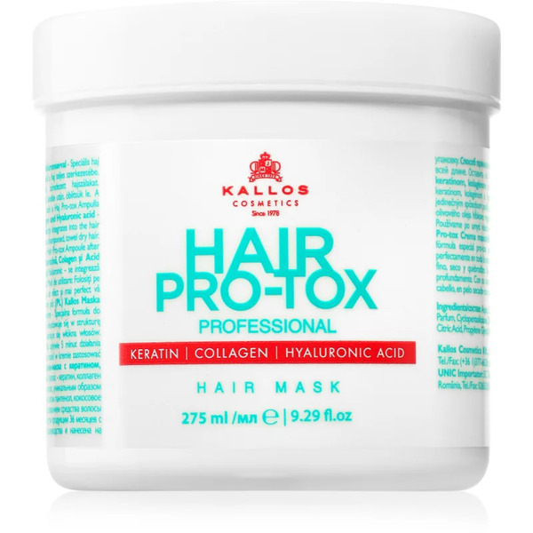  Kallos Hair Pro-tox Maska Do Włosów Słabych I Zniszczonych Z Olejkiem Kokosowym, Kwasem Hialuronowym I Kolagenem 275 Ml 