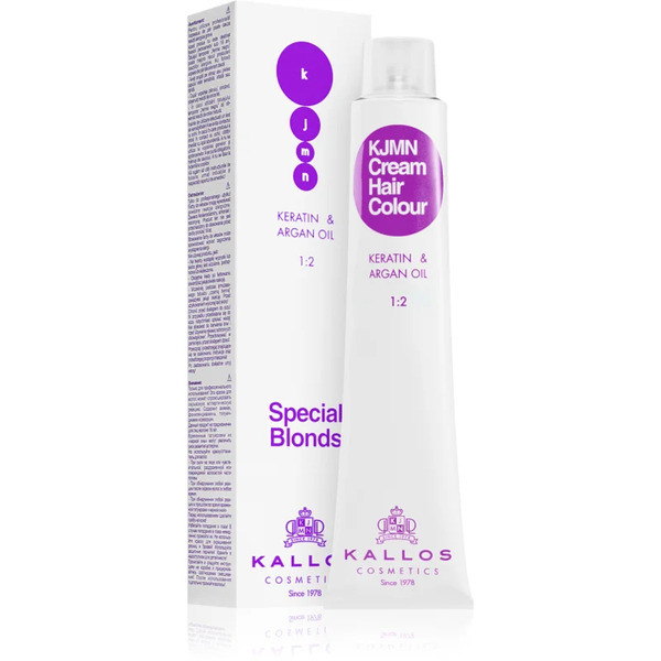  Kallos Kjmn Professional Cream Hair Colour Keratin & Argan Oil Farba Do Włosów Odcień 12.8 Special Ultra Pearl Blond 100 Ml 