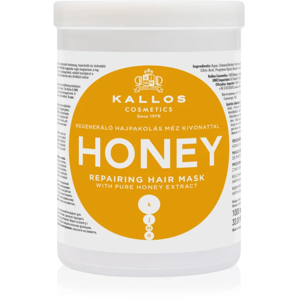  Kallos Kjmn Professional Honey Intensywna Maska Nawilżająca Do Włosów Suchych I Zniszczonych 1000 Ml 