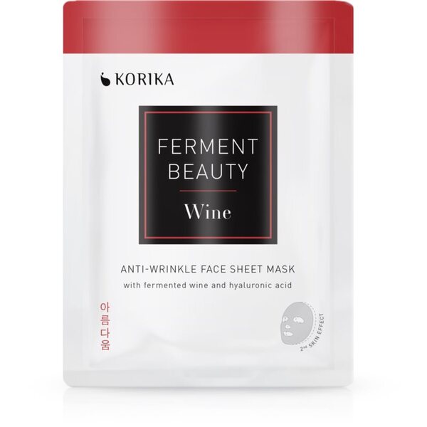  Korika Fermentbeauty Anti-wrinkle Face Sheet Mask With Fermented Wine And Hyaluronic Acid Maska Przeciwzmarszczkowa W Płachcie Ze Sfermentowanym Winem 